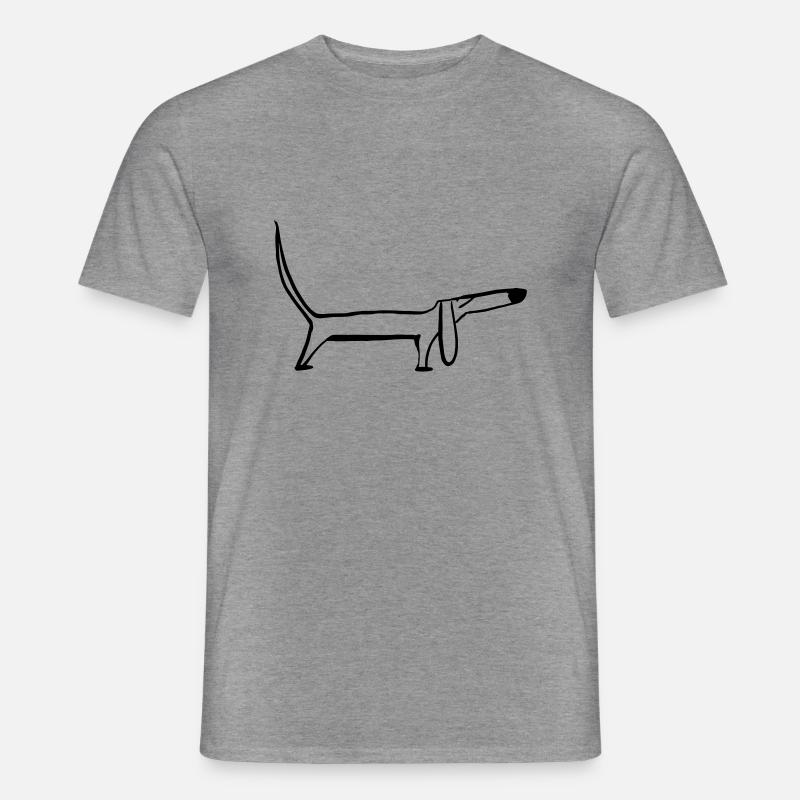 Dackel - Männer T-Shirt - Graphit meliert