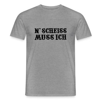 n scheiss muss ich - Männer T-Shirt - Graphit meliert - Vorne - AI Model Male 178 light (178cm)
