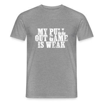 My Pullout Game Is Weak - Männer T-Shirt - Graphit meliert - Vorne - AI Model Male 178 light (178cm)