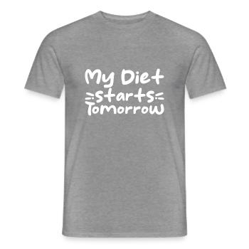 My Diet Starts Tomorrow 4 - Men's T-Shirt - graphite heather - Front - AI Model Male 178 light (178cm)