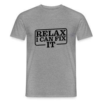 Relax I Can Fix It 10 - Men's T-Shirt - graphite heather - Front - AI Model Male 178 light (178cm)
