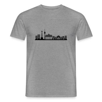 berlin skyline city - Männer T-Shirt - Graphit meliert - Vorne - AI Model Male 178 light (178cm)