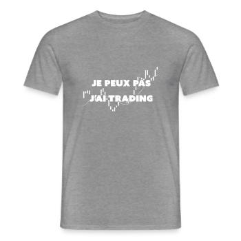 Je peux pas j'ai trading - T-shirt homme - graphite chiné - Devant - AI Model Male 178 light (178cm)