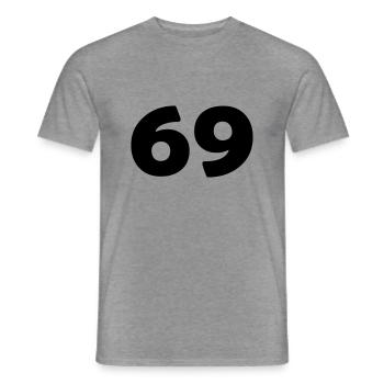 69 - Men's T-Shirt - graphite heather - Front - AI Model Male 178 light (178cm)