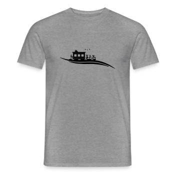 Hausboot Welle - Männer T-Shirt - Graphit meliert - Vorne - AI Model Male 178 light (178cm)