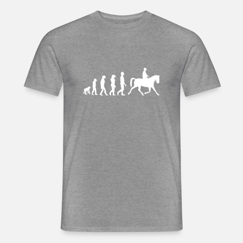 Evolution des Reitens - Männer T-Shirt - Graphit meliert