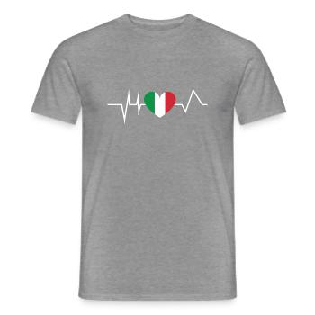 Heartbeat Italien Herz Italia Italiener Herzlinie - Männer T-Shirt - Graphit meliert - Vorne - AI Model Male 178 light (178cm)