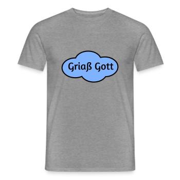 Griaß Gott - Männer T-Shirt - Graphit meliert - Vorne - AI Model Male 178 light (178cm)