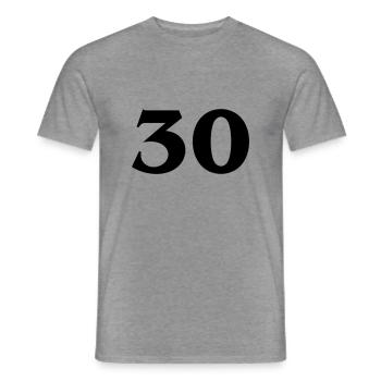 Zahl 30 - Men's T-Shirt - graphite heather - Front - AI Model Male 178 light (178cm)