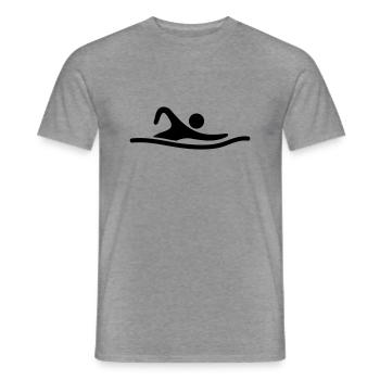 swimming_f1_ - Männer T-Shirt - Graphit meliert - Vorne - AI Model Male 178 light (178cm)