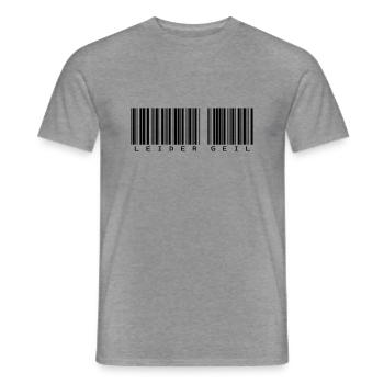 Leider Geil Barcode - Männer T-Shirt - Graphit meliert - Vorne - AI Model Male 178 light (178cm)
