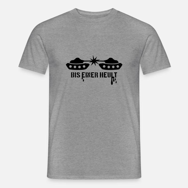Bis einer heult! - Männer T-Shirt - Graphit meliert
