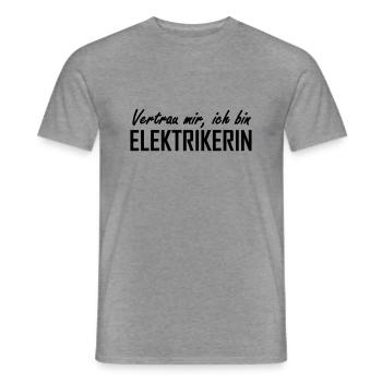 vertrau mir, ich bin elektrikerin - Männer T-Shirt - Graphit meliert - Vorne - AI Model Male 178 light (178cm)