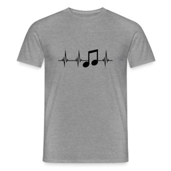 musique herzschlag puls fréquence signe fête m - T-shirt homme - graphite chiné - Devant - AI Model Male 178 light (178cm)