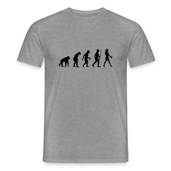 L'évolution de la femme - T-shirt homme - graphite chiné - Devant - AI Model Male 178 light (178cm)