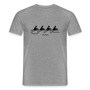rudern_vierer_boot_f1 - Men's T-Shirt - graphite heather - Front - AI Model Male 178 light (178cm)