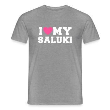 I love my Saluki - T-shirt homme - graphite chiné - Devant - AI Model Male 178 light (178cm)
