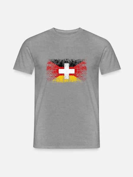 Deutschland Schweiz 001 - Männer T-Shirt - Graphit meliert