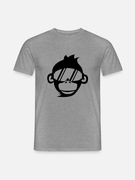 affe_skibrille_01 - Männer T-Shirt - Graphit meliert