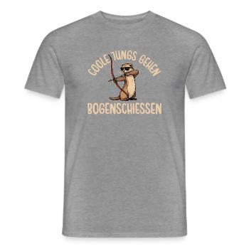 Bogensport Coole Jungs gehen Bogenschiessen - Männer T-Shirt - Graphit meliert - Vorne - AI Model Male 178 light (178cm)