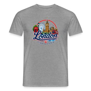 London - Great Britain - GB - Männer T-Shirt - Graphit meliert - Vorne - AI Model Male 178 light (178cm)