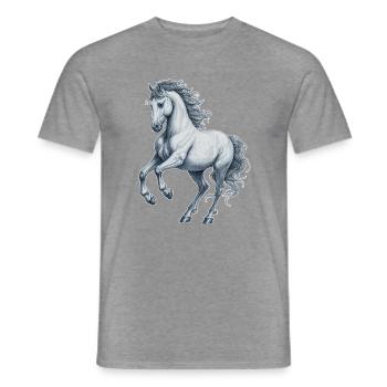 Pferd - Männer T-Shirt - Graphit meliert - Vorne - AI Model Male 178 light (178cm)