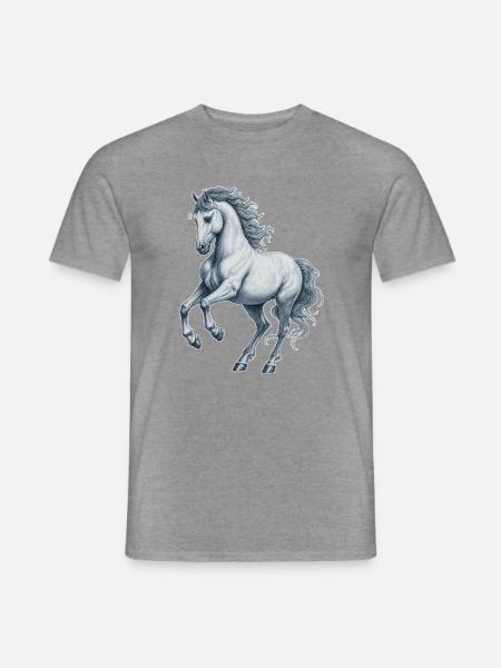 Pferd - Männer T-Shirt - Graphit meliert
