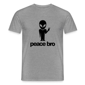 Peace bro alien - Männer T-Shirt - Graphit meliert - Vorne - AI Model Male 178 light (178cm)