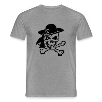 head of death bone hat breton - Men's T-Shirt - graphite heather - Front - AI Model Male 178 light (178cm)