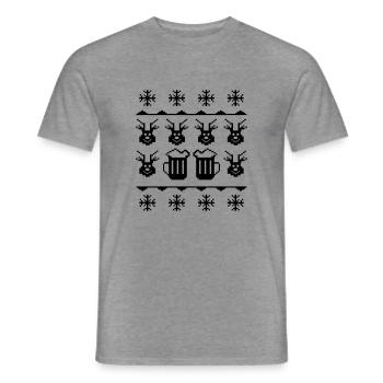 beer pixels winter - Männer T-Shirt - Graphit meliert - Vorne - AI Model Male 178 light (178cm)