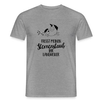 Fresst meinen Sternenstaub ihr Langweiler - Männer T-Shirt - Graphit meliert - Vorne - AI Model Male 178 light (178cm)