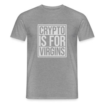 crypto is for virgins - Männer T-Shirt - Graphit meliert - Vorne - AI Model Male 178 light (178cm)