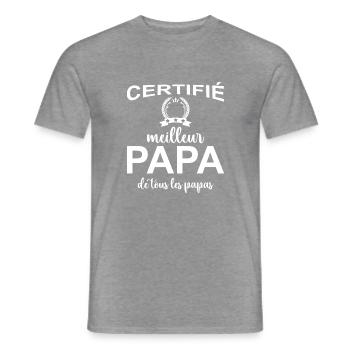 Meilleur papa de tous les papas. Cadeau papa - T-shirt homme - graphite chiné - Devant - AI Model Male 178 light (178cm)