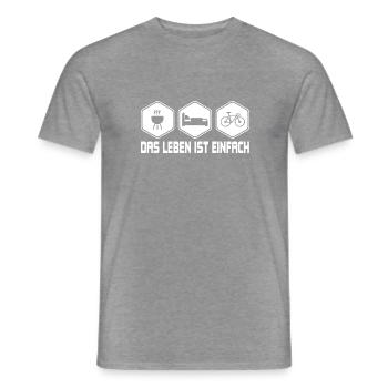 Das Leben ist einfach - Rennrad - Männer T-Shirt - Graphit meliert - Vorne - AI Model Male 178 light (178cm)
