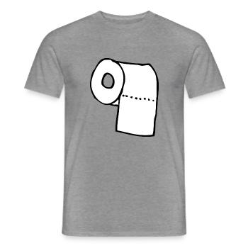 papier toilette - T-shirt homme - graphite chiné - Devant - AI Model Male 178 light (178cm)