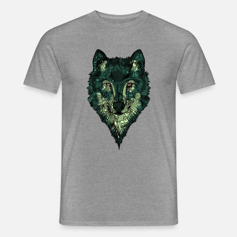 Wolf - Männer T-Shirt - Graphit meliert