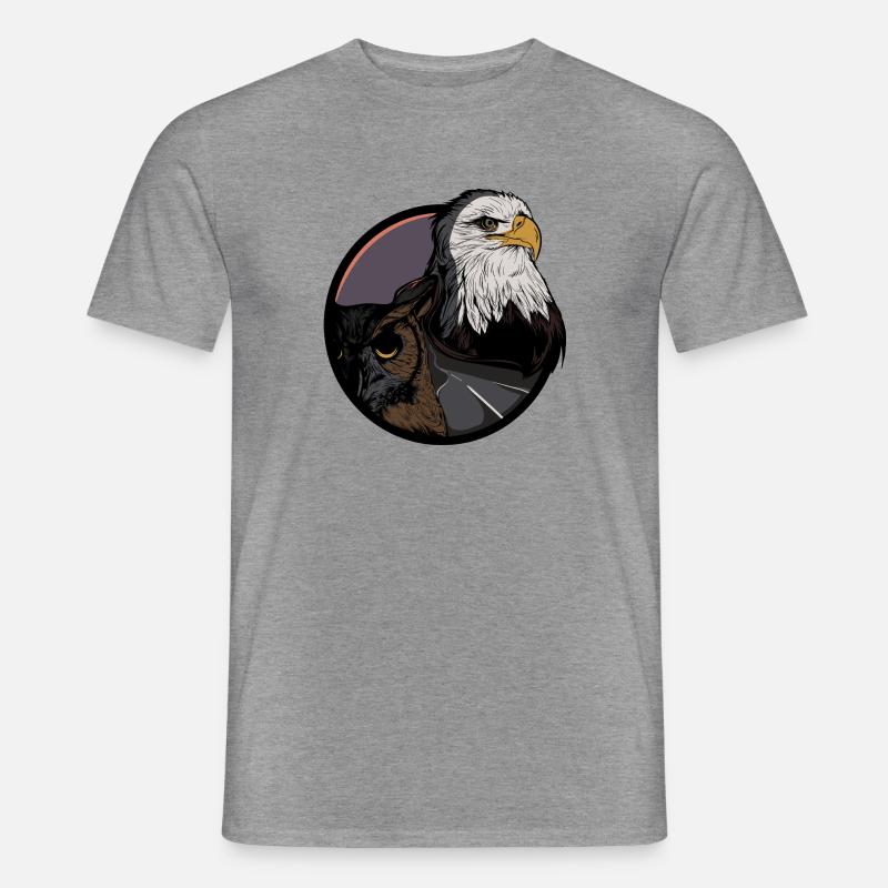 Adler - Wald - Eule - Uhu - Autobahn - Straße - Männer T-Shirt - Graphit meliert