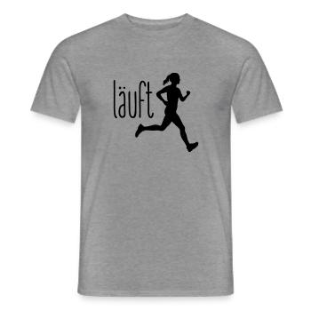 Jogging Frau läuft - Männer T-Shirt - Graphit meliert - Vorne - AI Model Male 178 light (178cm)