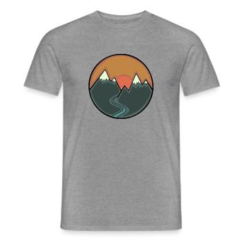 Mountains sunset - Men's T-Shirt - graphite heather - Front - AI Model Male 178 light (178cm)