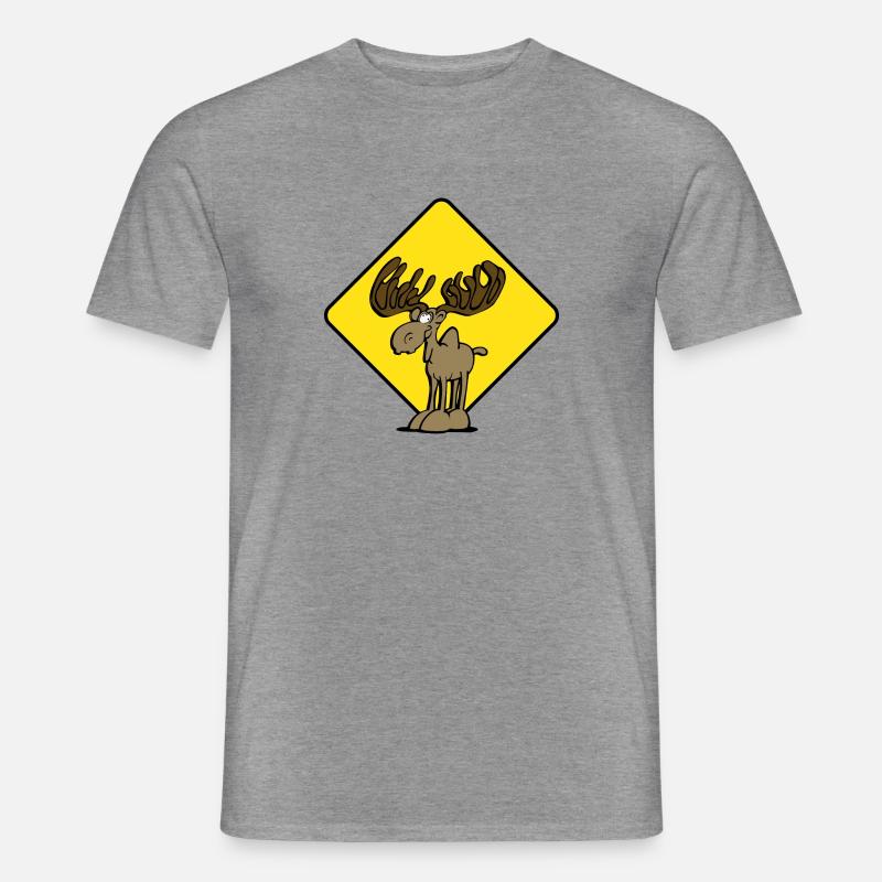 Forsigtig Moose - T-shirt herr - grafitmelerad