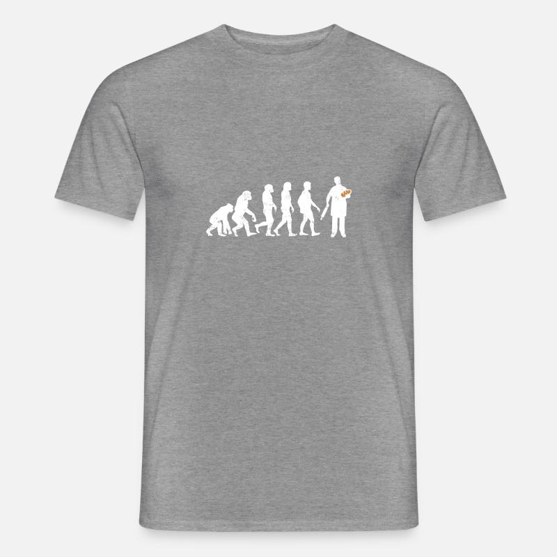 Bäcker evolution geschenk brot backen beruf teig - Männer T-Shirt - Graphit meliert