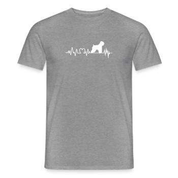 Heartbeat Irish Soft Coated Wheaten Terrier T-Shirt - Men's T-Shirt - graphite heather - Front - AI Model Male 178 light (178cm)