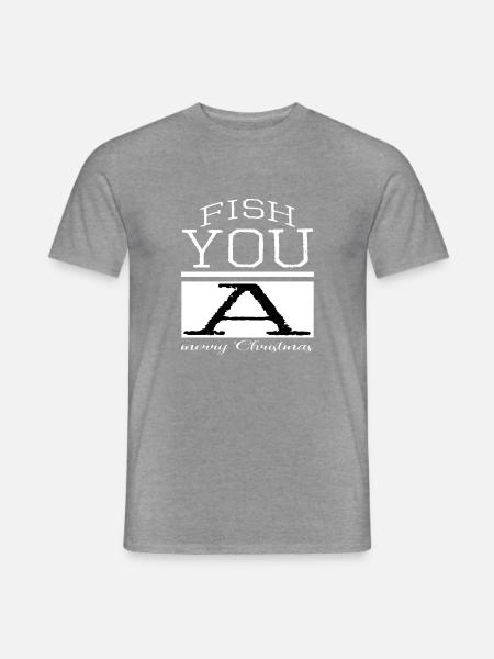 love fishing boat fishing rod sea - Männer T-Shirt - Graphit meliert
