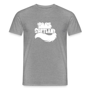 Abbildung Shetland - White - Männer T-Shirt - Graphit meliert - Vorne - AI Model Male 178 light (178cm)