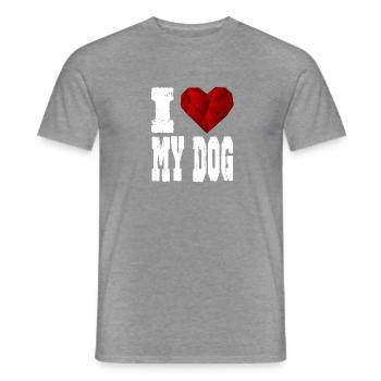 j'aime mon chien amour exigeant cœur aimant - T-shirt homme - graphite chiné - Devant - AI Model Male 178 light (178cm)