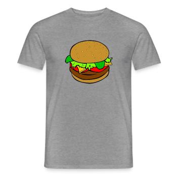 Burger Hamburger Fast Food Food Gift Idea - Men's T-Shirt - graphite heather - Front - AI Model Male 178 light (178cm)