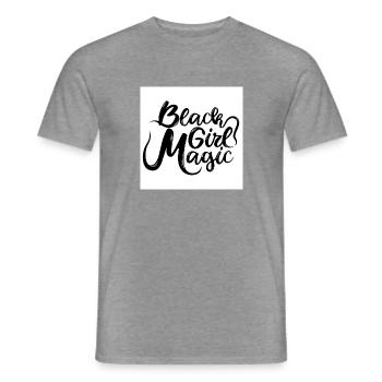 Schwarz-Mädchen-Magie 1 schwarzer Text - Männer T-Shirt - Graphit meliert - Vorne - AI Model Male 178 light (178cm)