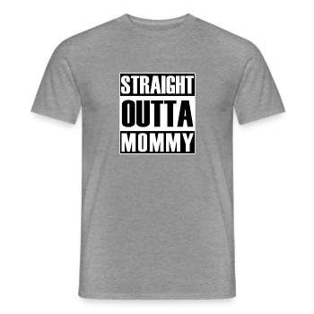 Straight Outta Mommy - Männer T-Shirt - Graphit meliert - Vorne - AI Model Male 178 light (178cm)