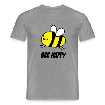bee happy - Männer T-Shirt - Graphit meliert - Vorne - AI Model Male 178 light (178cm)