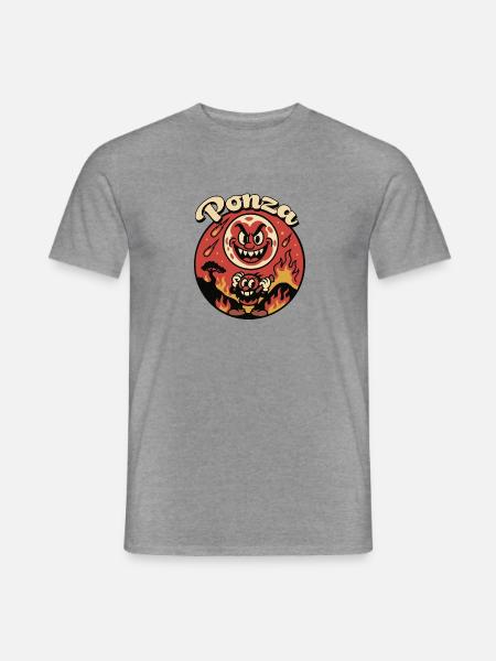 Ponza T-Shirt - Bloodmoon Funshirt - Männer T-Shirt - Graphit meliert